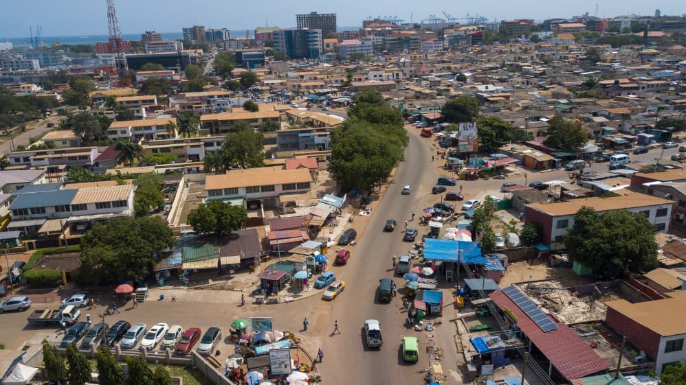 Aerial view of part of Community One, Tema.